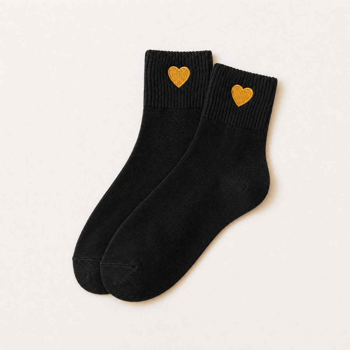 Little Gold Heart Socks