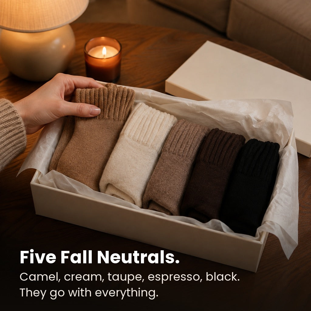 Camel Sweater Socks - The Coziest Slouchy Boot Socks (5 Pairs)
