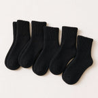 Black Sweater Socks - The Coziest Slouchy Boot Socks (5 Pairs)