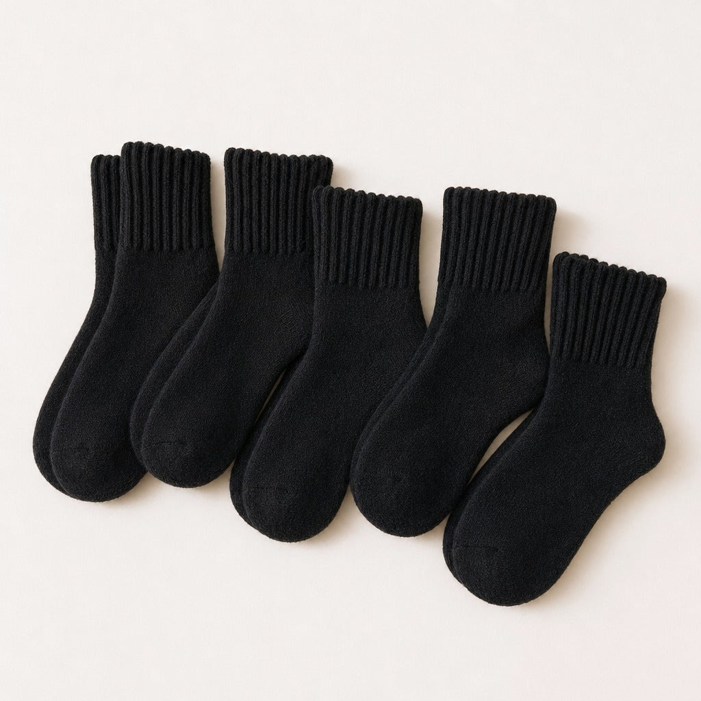 Black Sweater Socks - The Coziest Slouchy Boot Socks (5 Pairs)