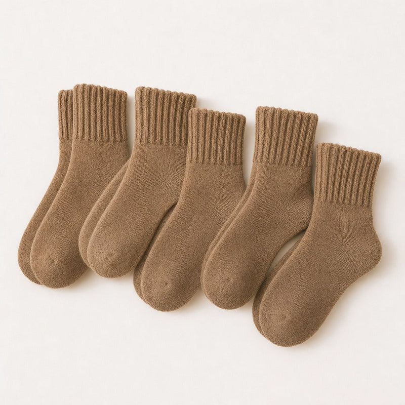 Camel Sweater Socks - The Coziest Slouchy Boot Socks (5 Pairs)