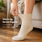 Cream Sweater Socks - The Coziest Slouchy Boot Socks (5 Pairs)